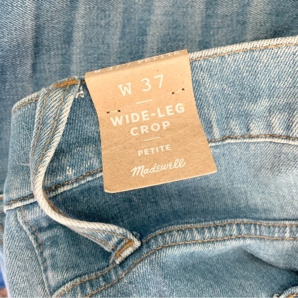 Madewell Petite Wide-Leg Crop Jeans in Delancey Wash size 37P NWT - Picture 7 of 9